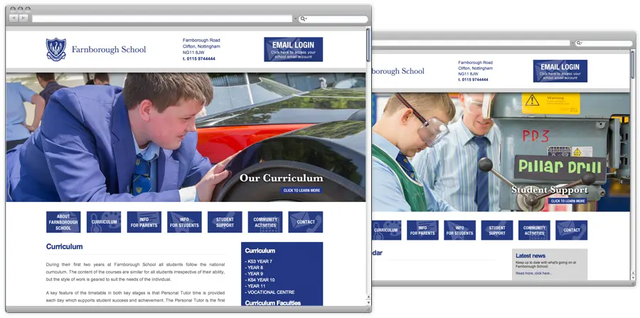 farnborough-school-web-design-nottingham farnborough school web design nottingham