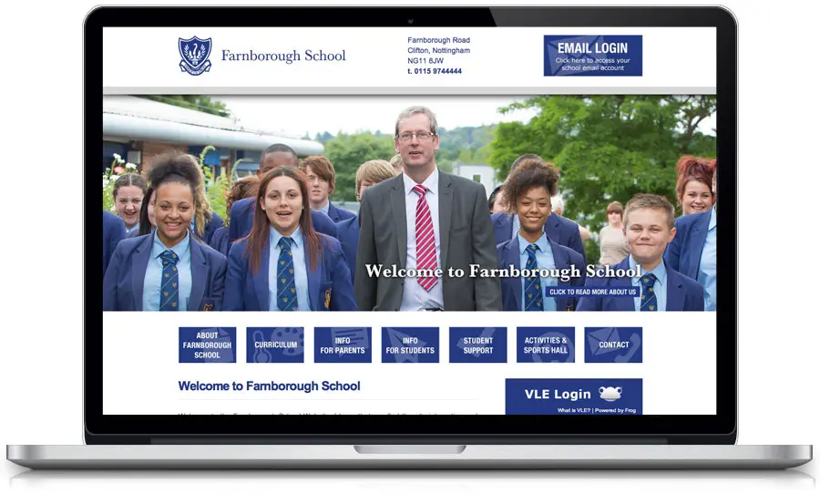 farnborough-school-website-design-nottingham farnborough school website design nottingham