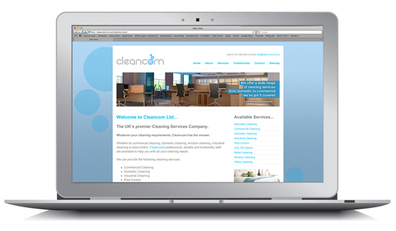 CleanCom Web Design Website Design Nottingham
