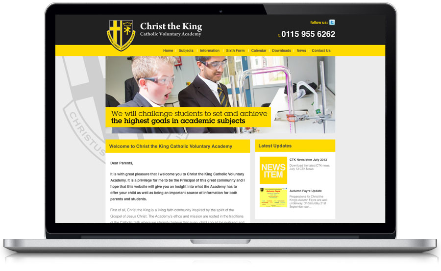 School Prospectus and website Christ The King Web design
