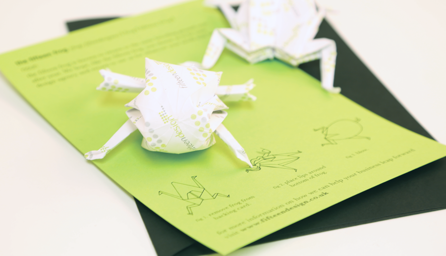 direct mail marketing origami frog 2