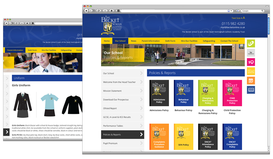 Becket School Website Design