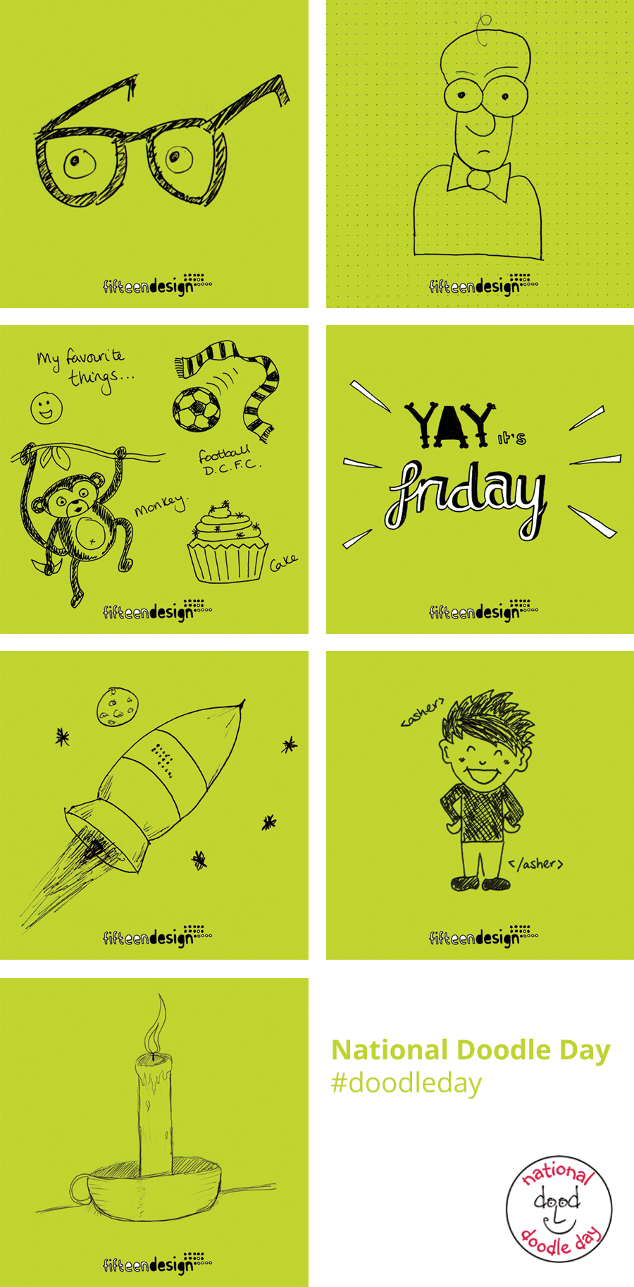 Fifteen Design celebrate National Doodle Day Fifteen