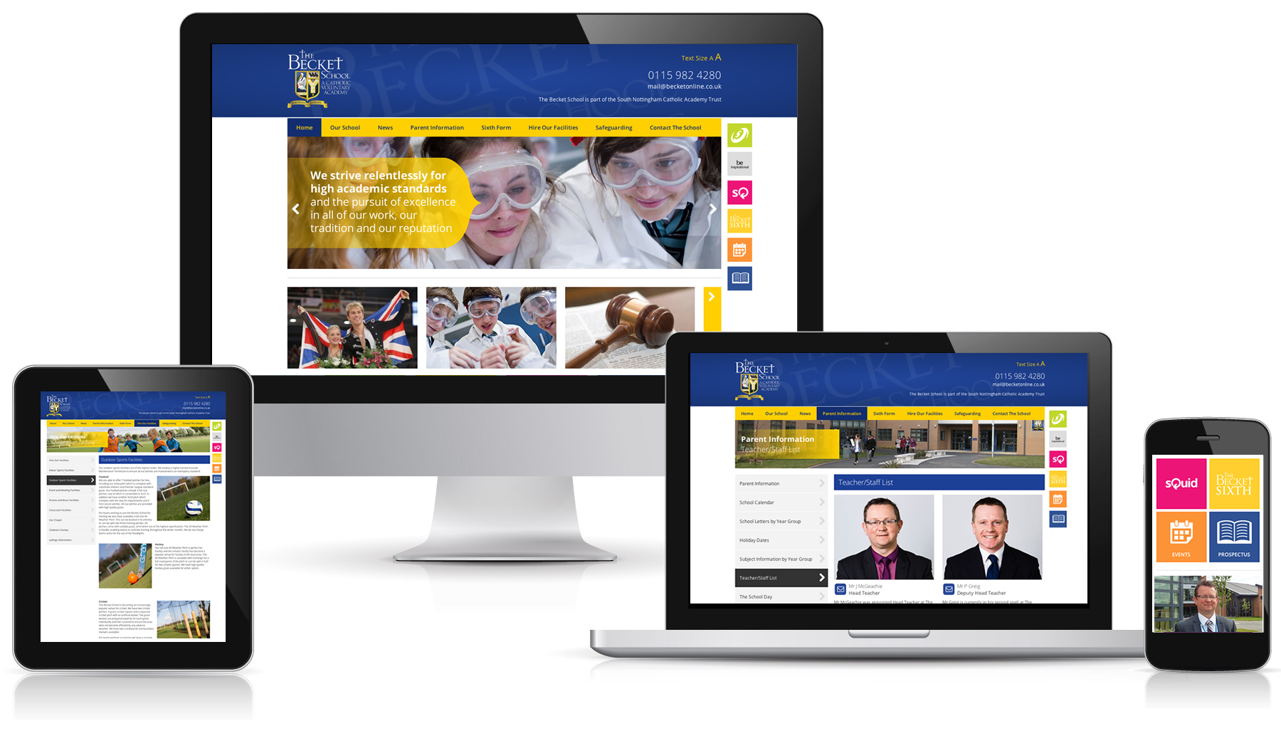 becket school website design