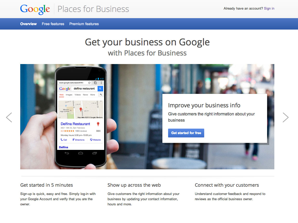 Adding your business to Google Places