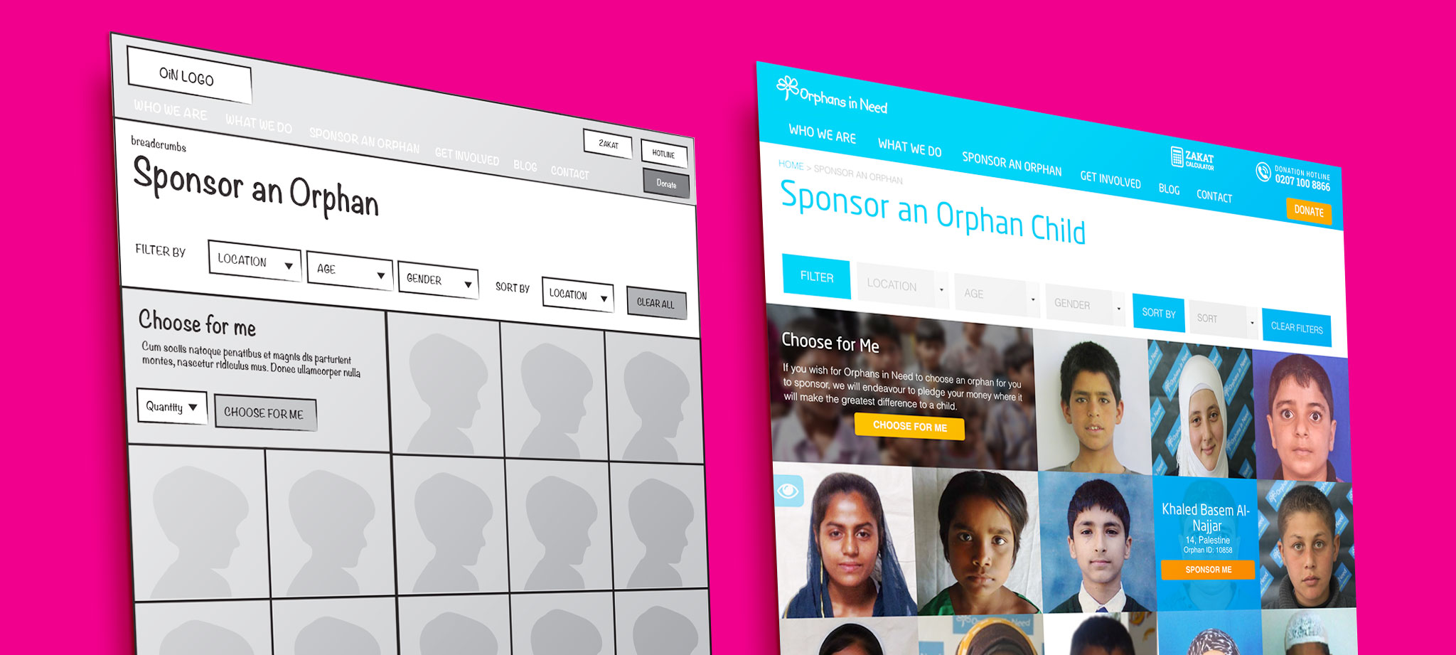 Orphans in Need Website Design
