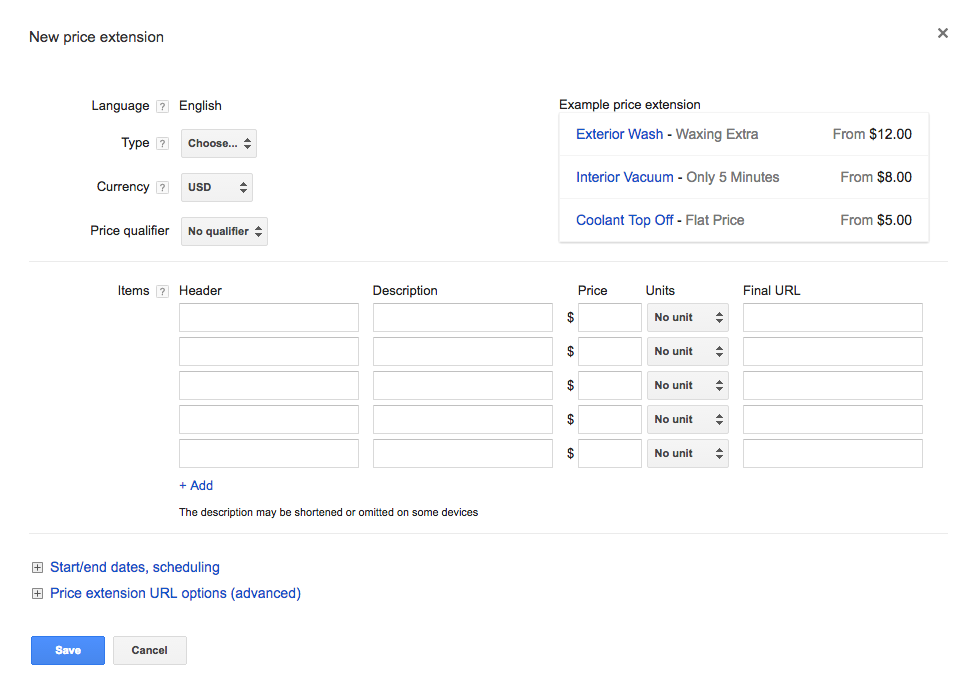 google adwords - extensions - fifteen