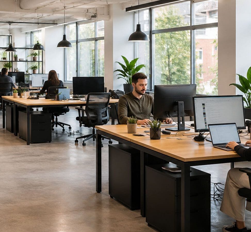 Developer working on website code at Fifteen