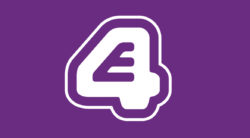 E4 logo on a purple background