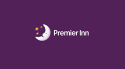 Premier Inn logo on a purple background