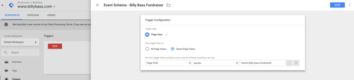 Google Tag Manager trigger configuration screen