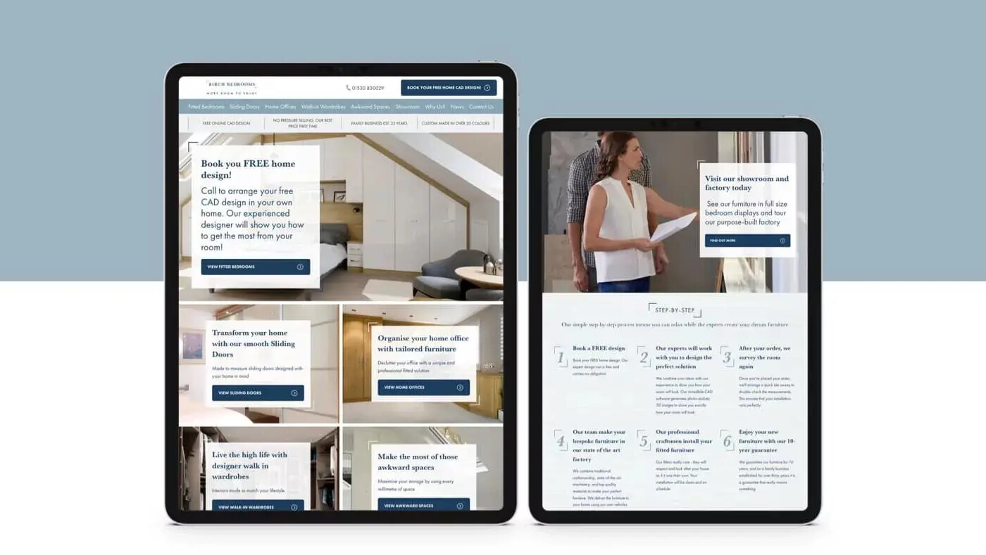Furniture website design.