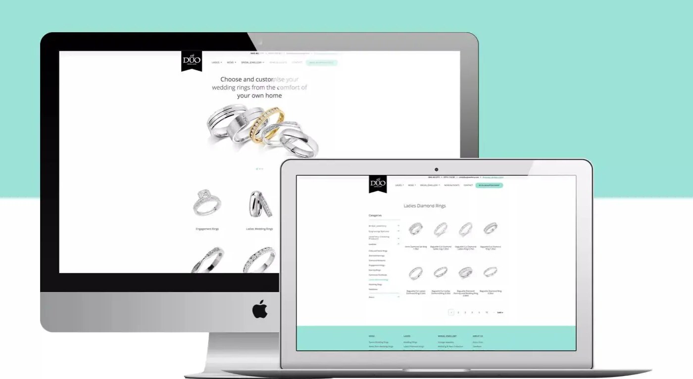 Website design for jewellers.