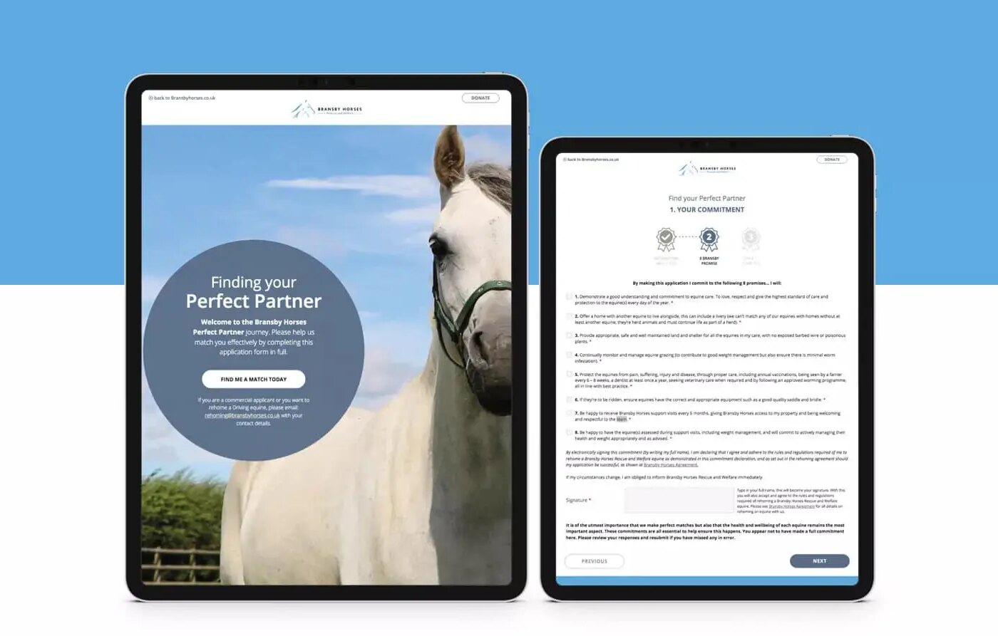 Microsite website design.
