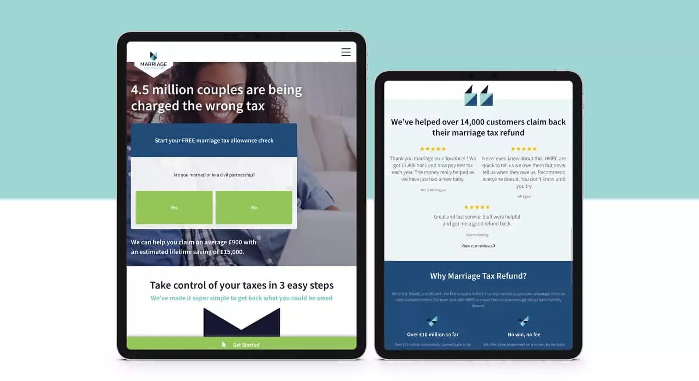 Website design for professional services.