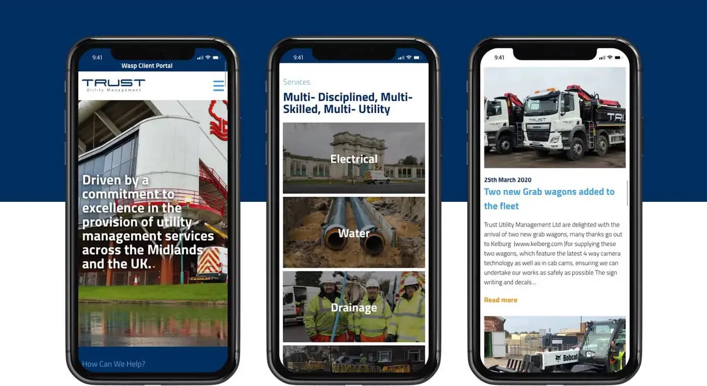 Website design for construction companies.