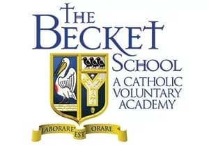 The Becket School logo with crest and the words A Catholic Voluntary Academy