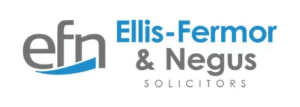 Ellis-Fermor & Negus solicitors logo with efn initials in grey and blue
