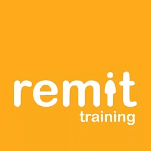Remit Training logo in white text on an orange background