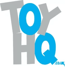 Stylised TOY HQ logo in grey and blue text with small .co.uk