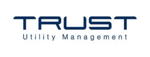 TRUST Utility Management logo in blue text on a white background